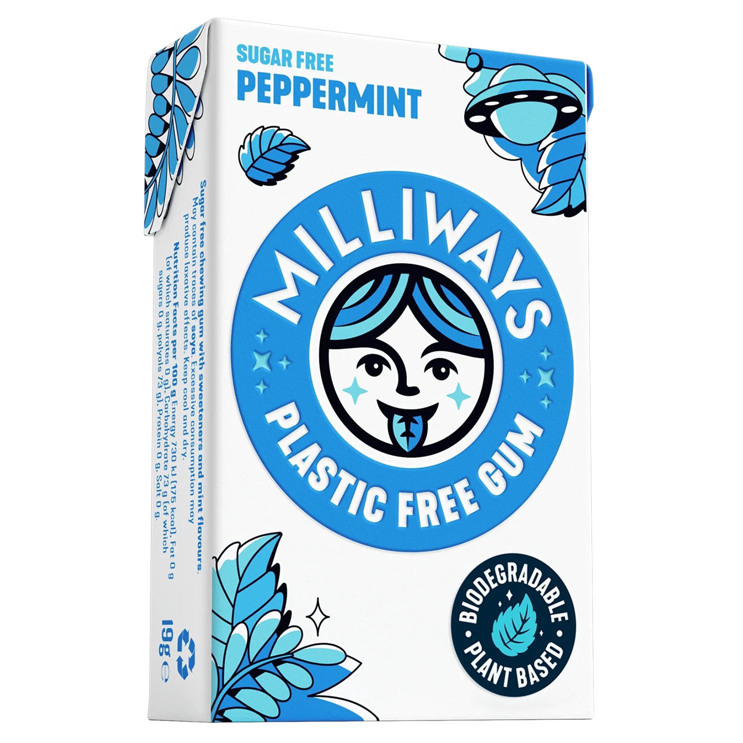slide 1 of 1, Milliways Peppermint Gum, 10 ct