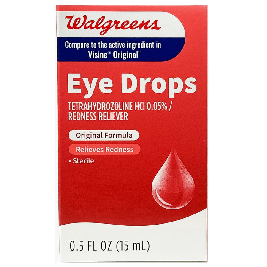 slide 1 of 3, Walgreens Original Formula Redness Reducing Eye Drops, 0.5 fl oz