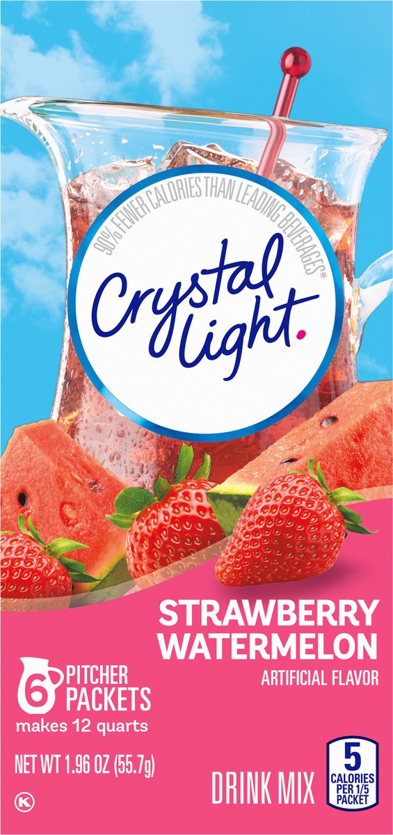 slide 3 of 9, Crystal Light Strawberry Watermelon Drink Mix, 6 count Canister, 6 ct