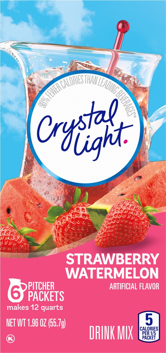 slide 8 of 9, Crystal Light Strawberry Watermelon Drink Mix Pitcher Packets 6 ea, 6 ct