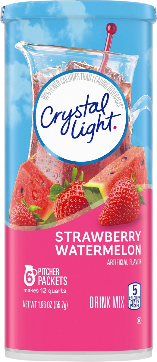 slide 9 of 11, Crystal Light Strawberry Watermelon Artificially Flavored Powdered Drink Mix Pitcher, 6 ct
