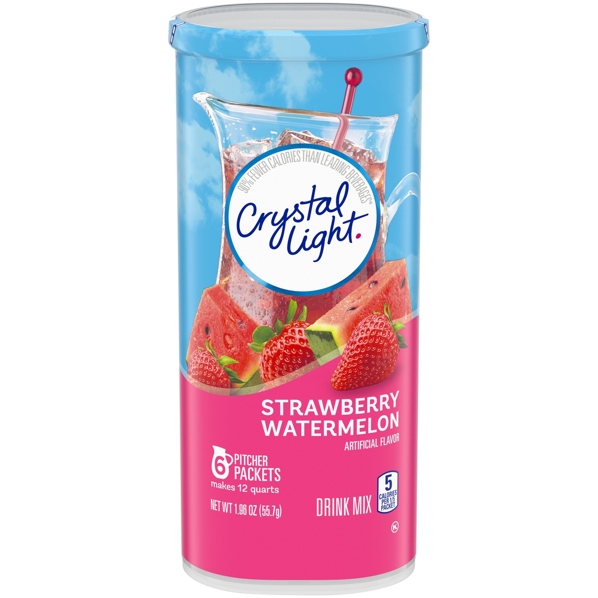 slide 1 of 11, Crystal Light Strawberry Watermelon Artificially Flavored Powdered Drink Mix Pitcher, 6 ct