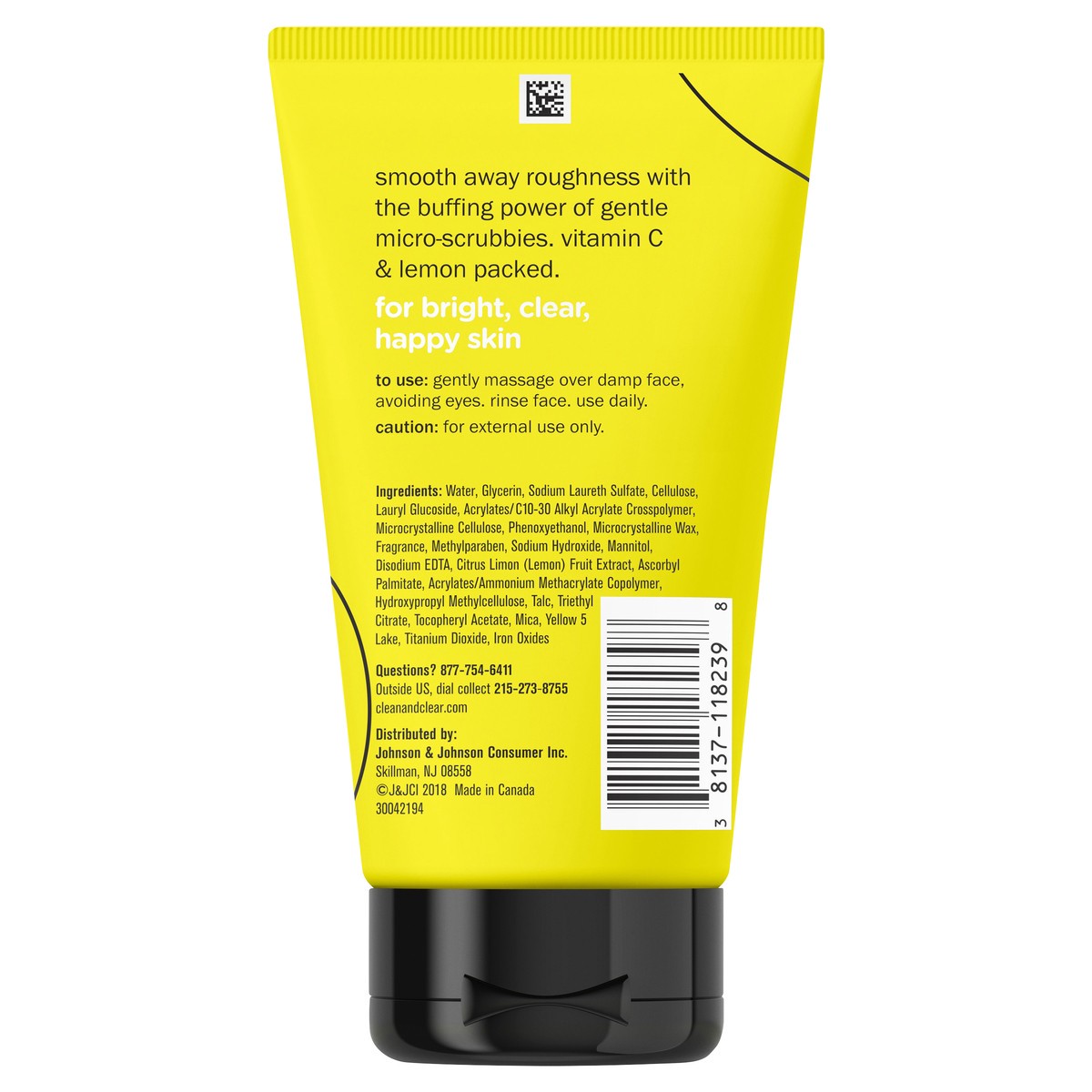 slide 2 of 7, Clean & Clear Lemon Zesty Brightening Facial Scrub, Vitamin C, Lemon Extract & Gentle Micro-Scrubbies to Buff & Brighten Skin & Reduce Shine, Oil-Free Daily Face Cleansing Scrub, 4.2 oz, 4.2 oz