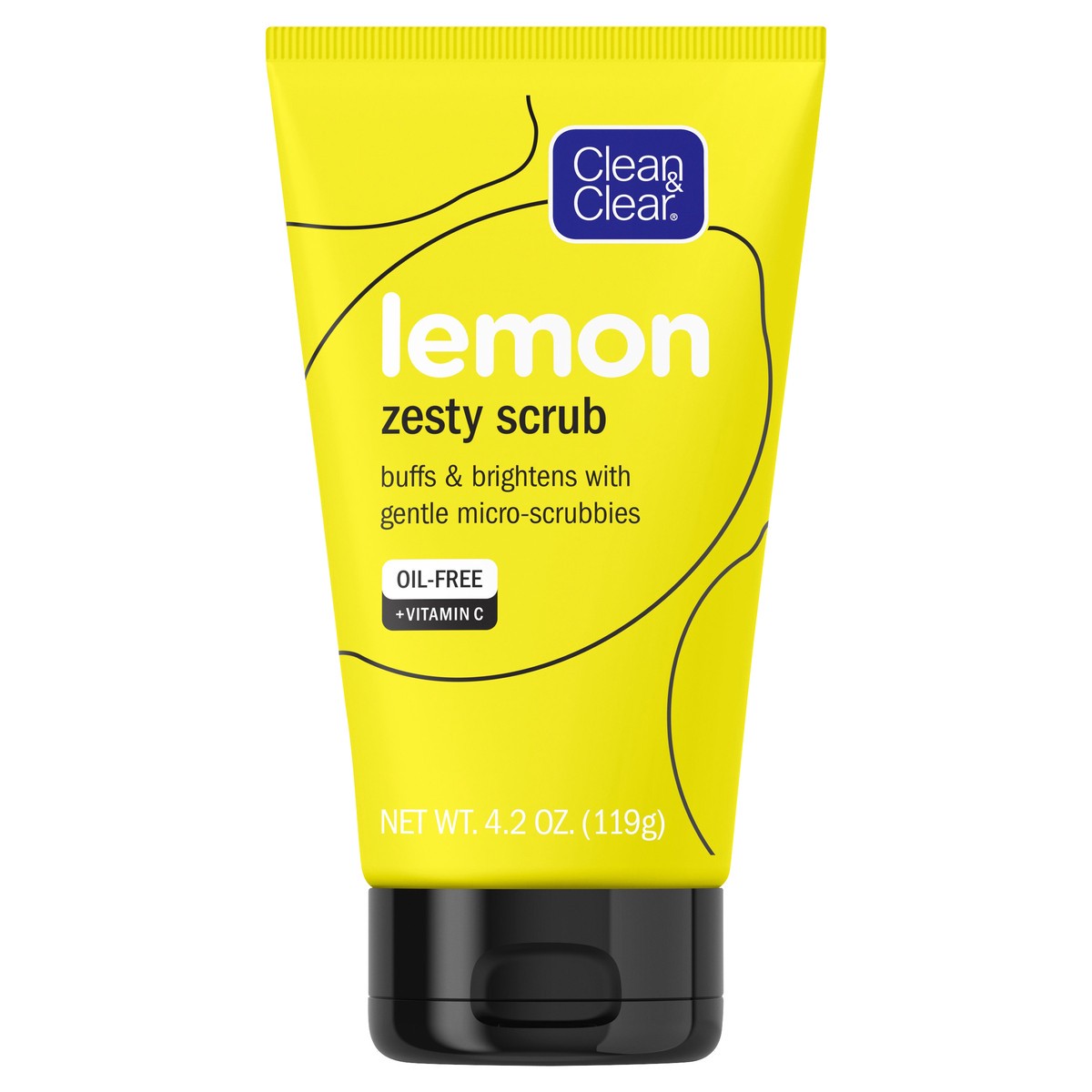 slide 3 of 7, Clean & Clear Lemon Zesty Brightening Facial Scrub, Vitamin C, Lemon Extract & Gentle Micro-Scrubbies to Buff & Brighten Skin & Reduce Shine, Oil-Free Daily Face Cleansing Scrub, 4.2 oz, 4.2 oz