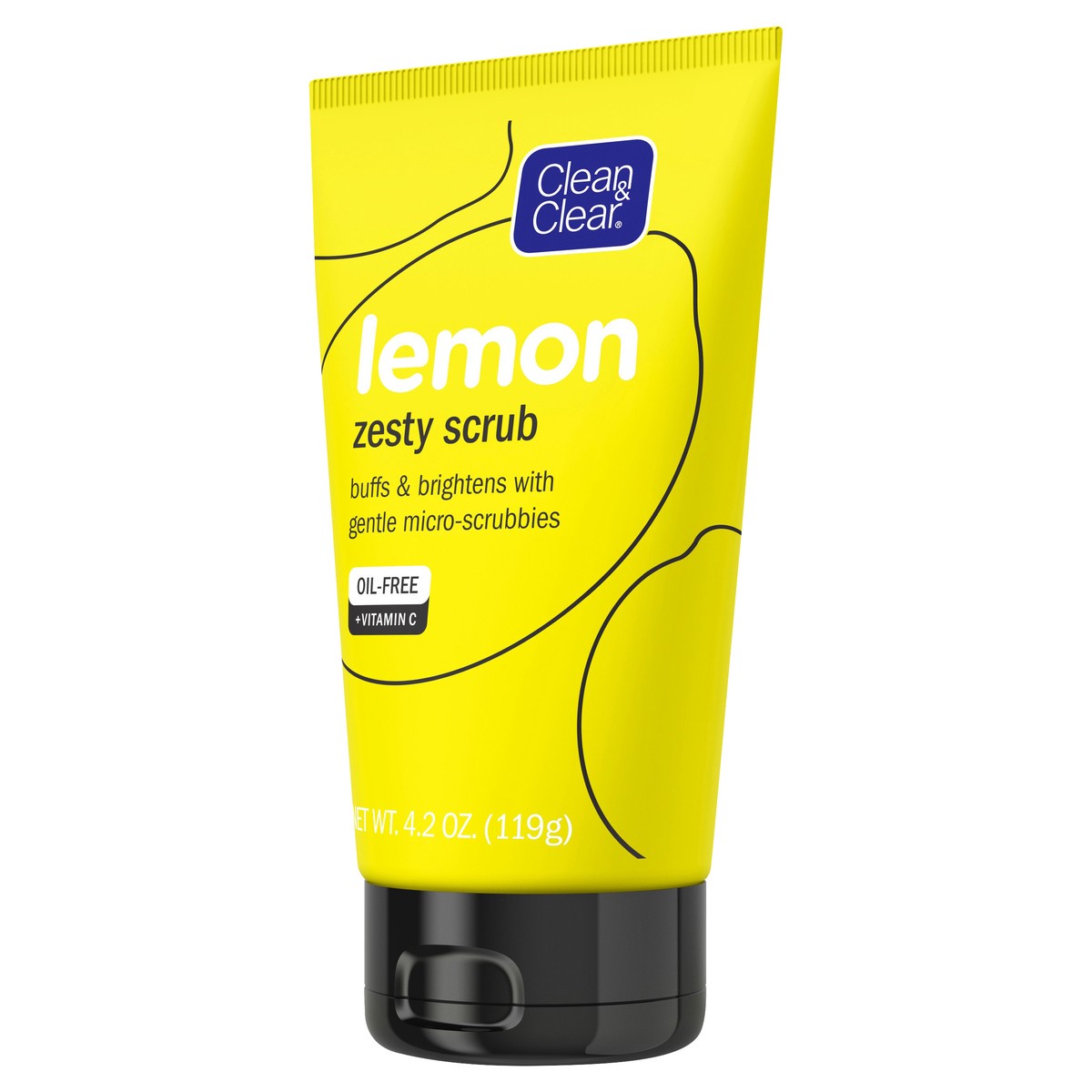 slide 4 of 7, Clean & Clear Lemon Zesty Brightening Facial Scrub, Vitamin C, Lemon Extract & Gentle Micro-Scrubbies to Buff & Brighten Skin & Reduce Shine, Oil-Free Daily Face Cleansing Scrub, 4.2 oz, 4.2 oz