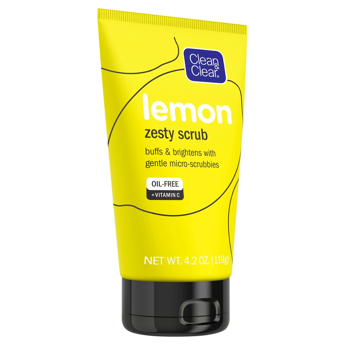 slide 1 of 7, Clean & Clear Lemon Zesty Brightening Facial Scrub, Vitamin C, Lemon Extract & Gentle Micro-Scrubbies to Buff & Brighten Skin & Reduce Shine, Oil-Free Daily Face Cleansing Scrub, 4.2 oz, 4.2 oz