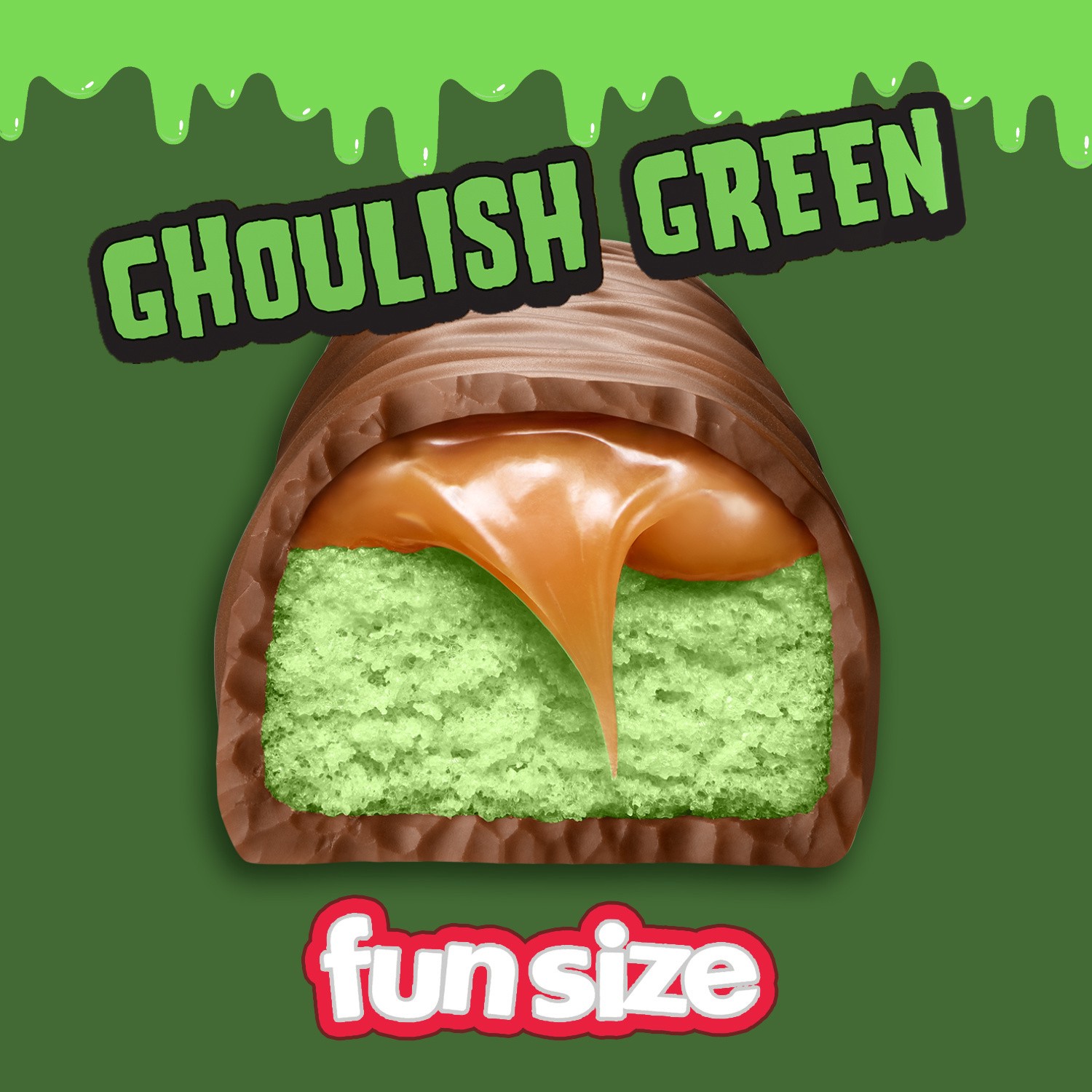 slide 4 of 8, TWIX Ghoulish Green Caramel Cookie Fun Size Halloween Chocolate Bars, 9.79 Oz Bag, 9.79 oz