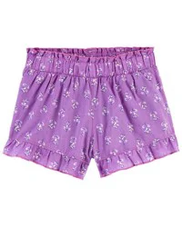 Carters Toddler Floral Poplin Shorts Purple 5T