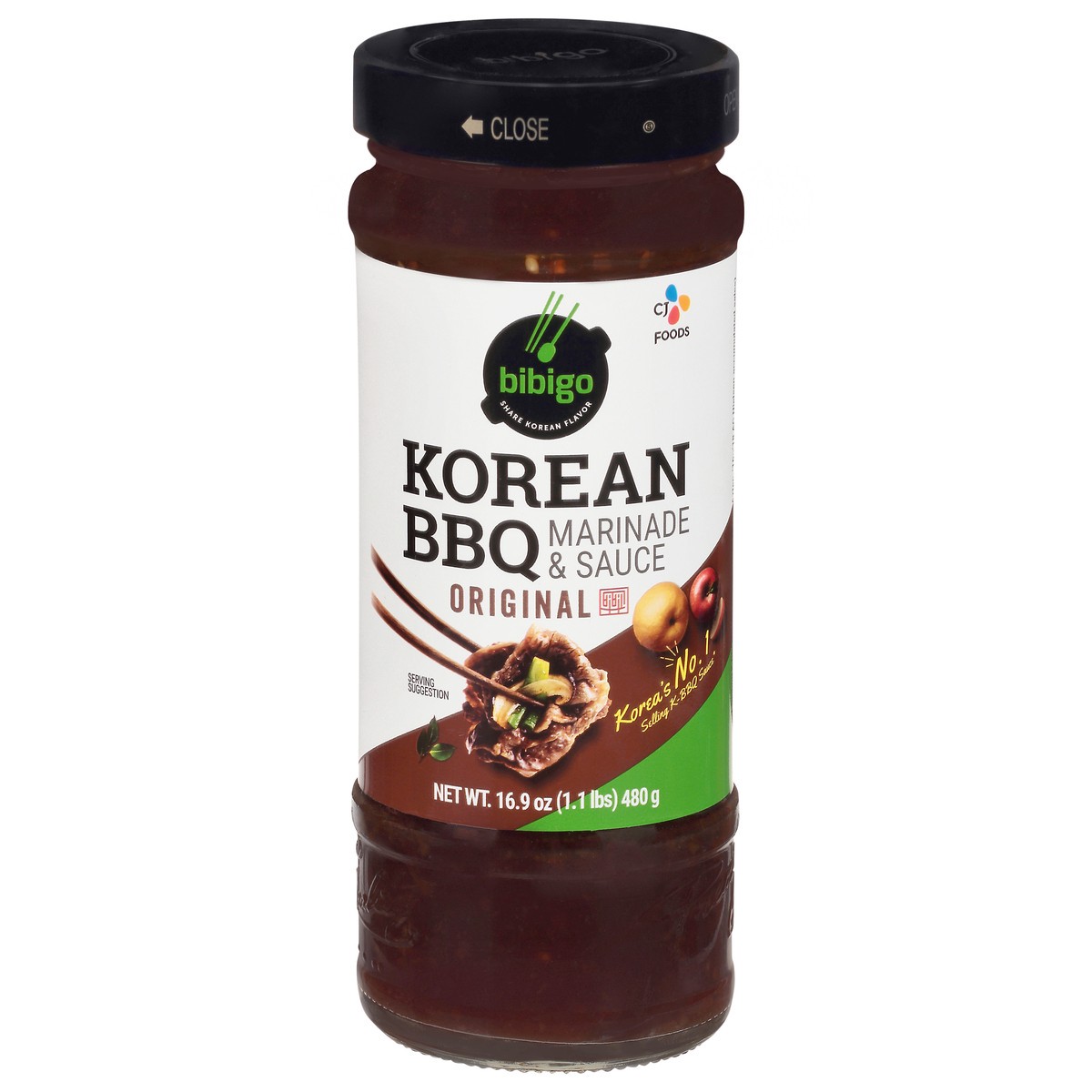 slide 1 of 1, Bibigo Korean Bbq Sauce/Marinade, 16.9 fl oz