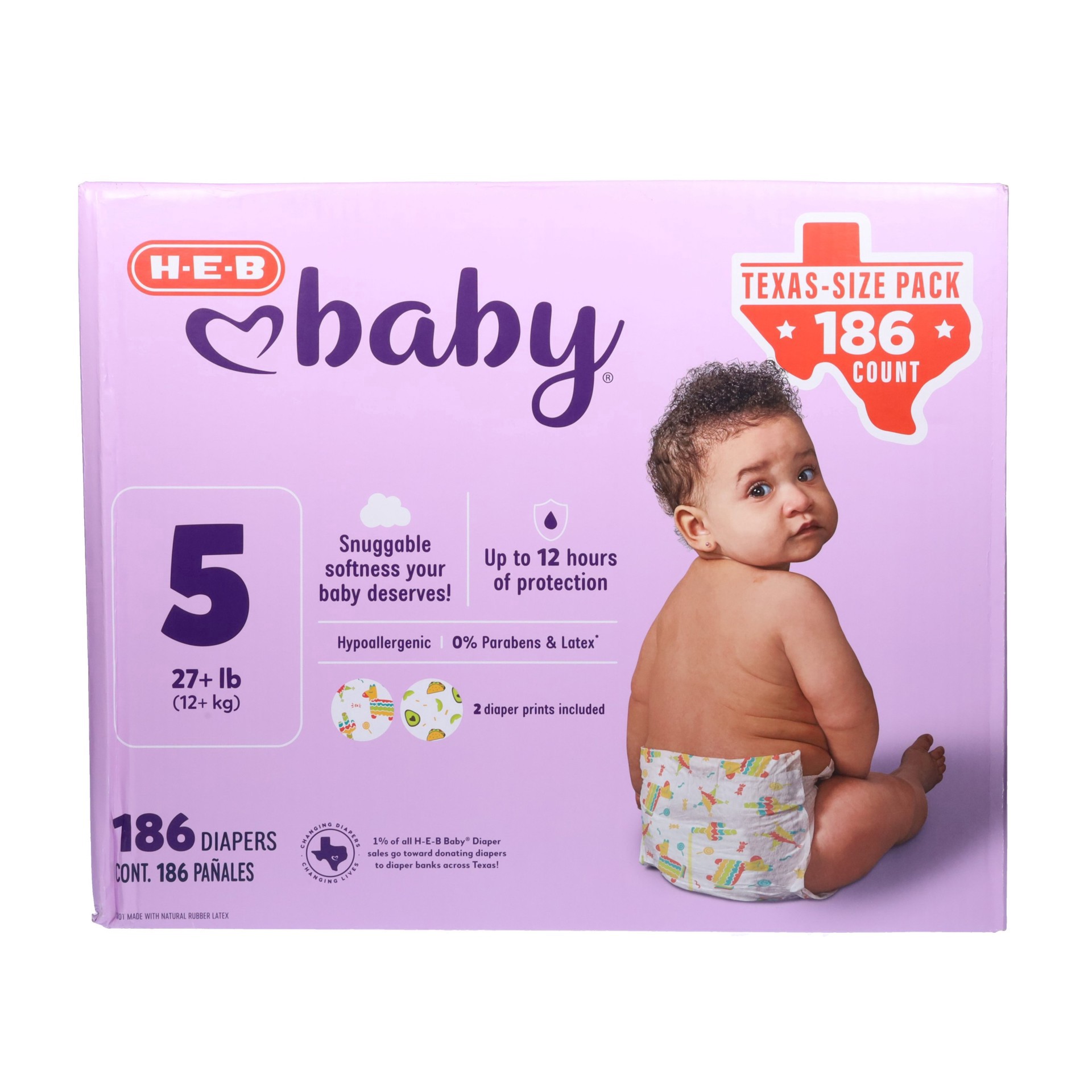 slide 1 of 1, H-E-B Baby Diapers - Size 5 - Texas-Size Pack, Size 5