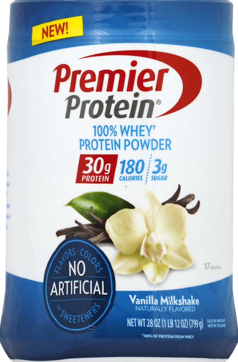 slide 3 of 6, Premier Protein Vanilla Milkshake Protein Powder 23.3 oz, 28 oz