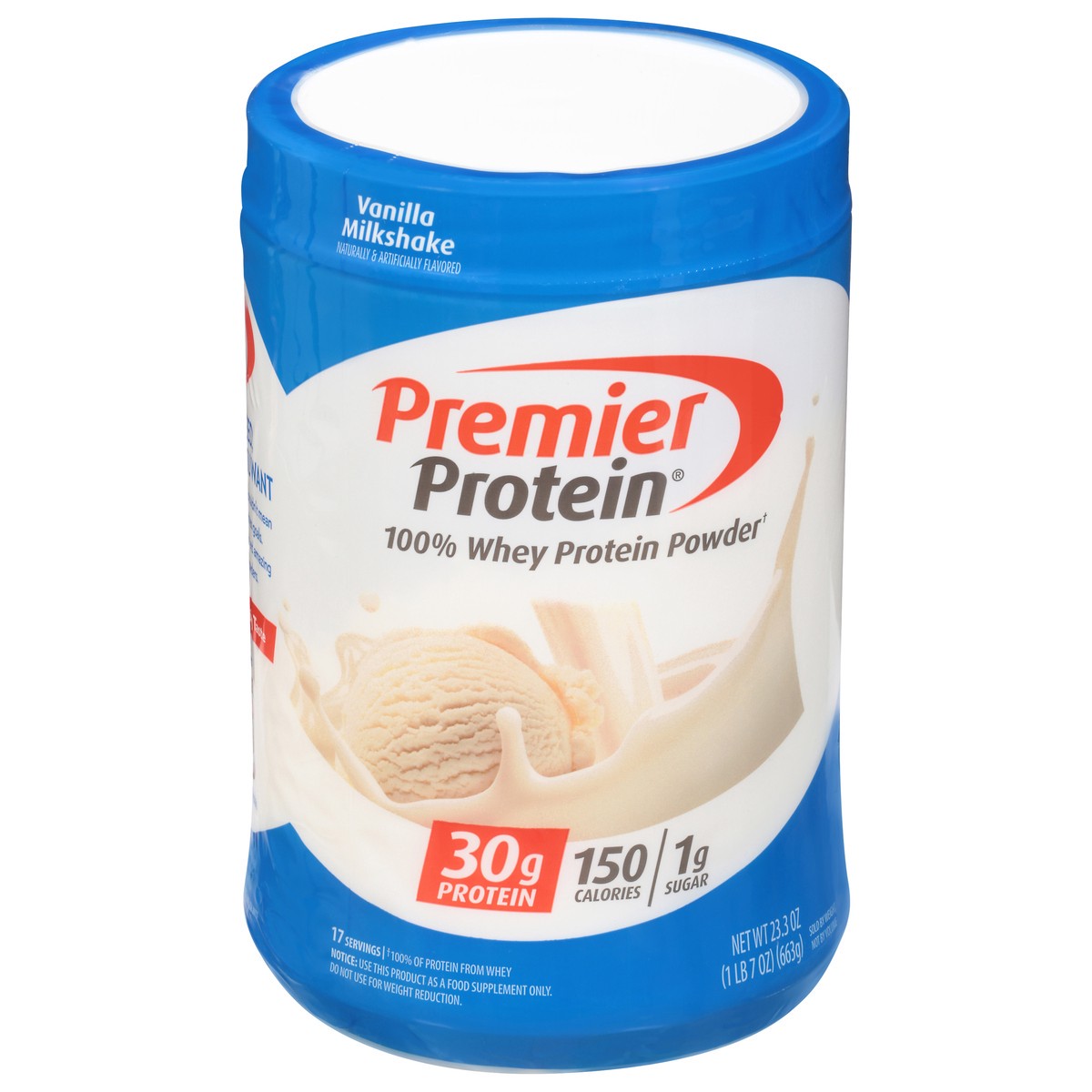 slide 1 of 6, Premier Protein Vanilla Milkshake Protein Powder 23.3 oz, 28 oz