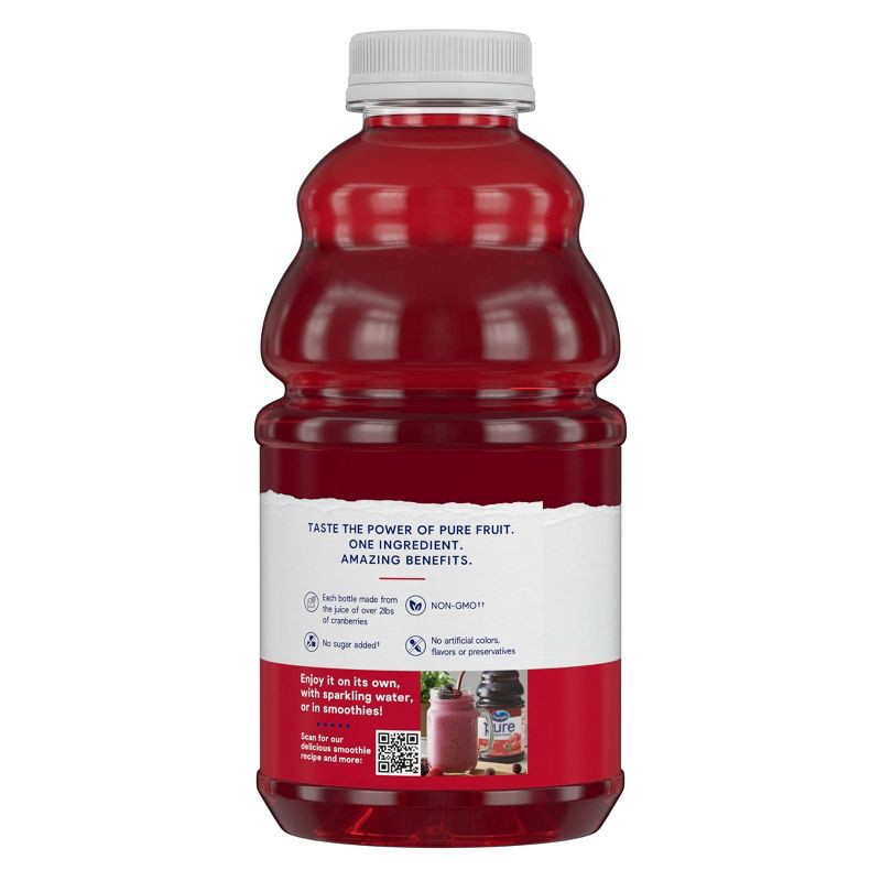 slide 3 of 6, Ocean Spray 100% Pure Cranberry Juice - 32 fl oz Bottle, 32 fl oz