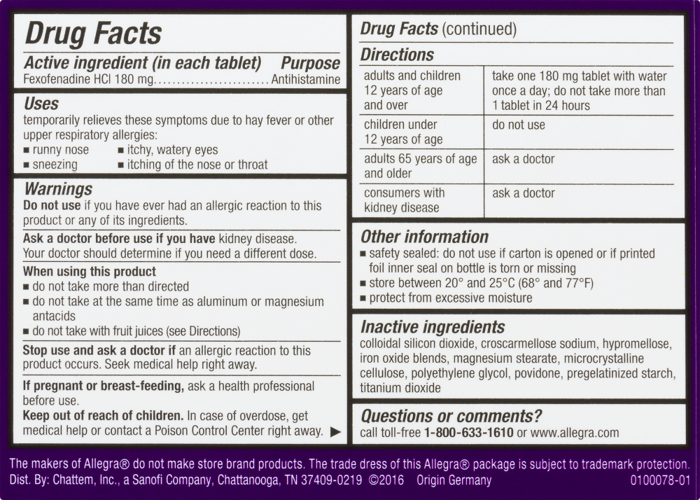 slide 3 of 4, Allegra Non-Drowsy 24-Hour Indoor & Outdoor Allergy Relief Tablets Bonus Pack, 40 ct