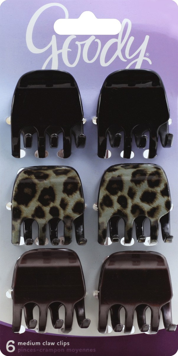 slide 5 of 6, Goody Animal Print Jaw Clips, 6 ct