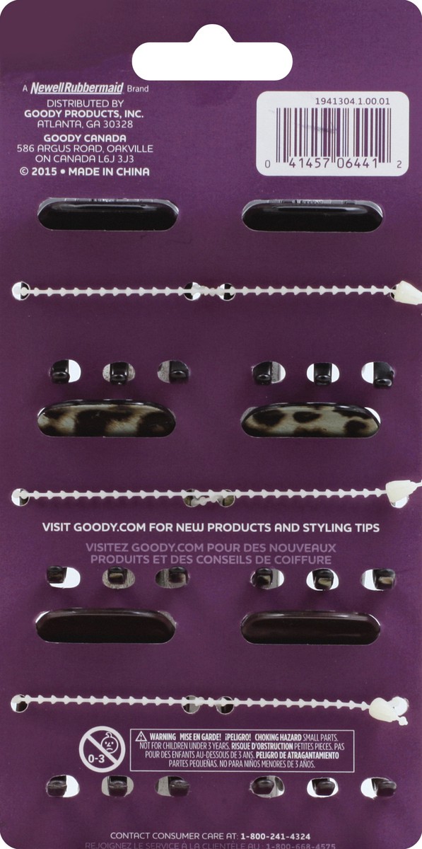 slide 6 of 6, Goody Animal Print Jaw Clips, 6 ct