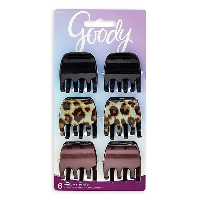 slide 1 of 6, Goody Animal Print Jaw Clips, 6 ct