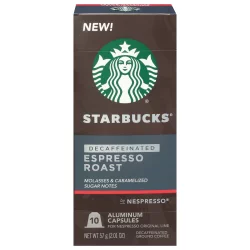 Starbucks Nespresso Decaf Espresso Roast Coffee Pods - 10 ct
