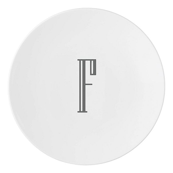 slide 1 of 1, Lenox I.D. Charcoal Diamond Monogrammed Letter F'' Accent Plate'', 1 ct