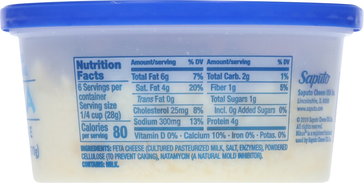 slide 6 of 11, Nikos Traditional Crumbled Feta Cheese 6 oz, 6 oz