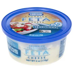 Nikos Traditional Crumbled Feta Cheese 6 oz