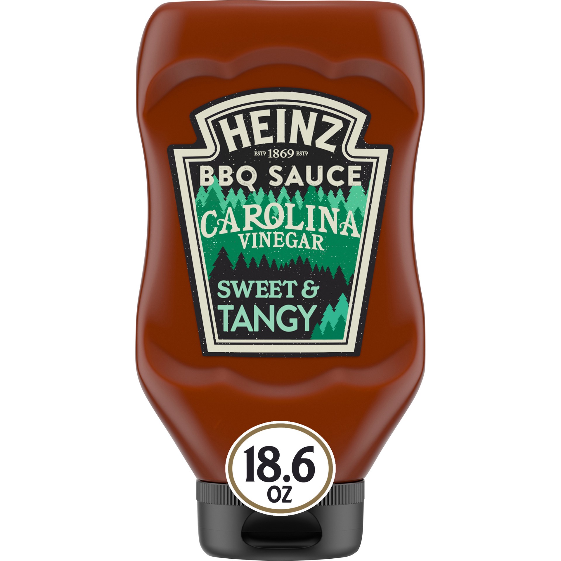 slide 1 of 14, Heinz Carolina Vinegar Style Sweet & Tangy Barbecue BBQ Sauce, 18.6 oz Bottle, 18.6 oz