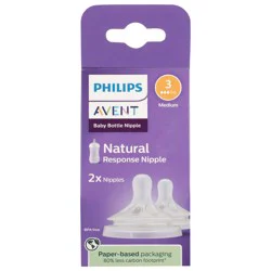 Philips Avent Natural Response Nipple Flow 3, 1M+, 2 pack