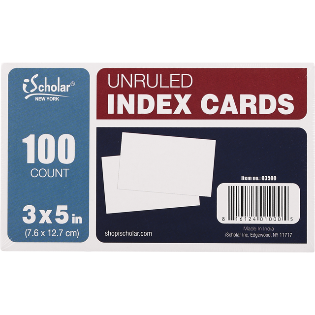 slide 1 of 1, Unruled Index Cards, 100 ct