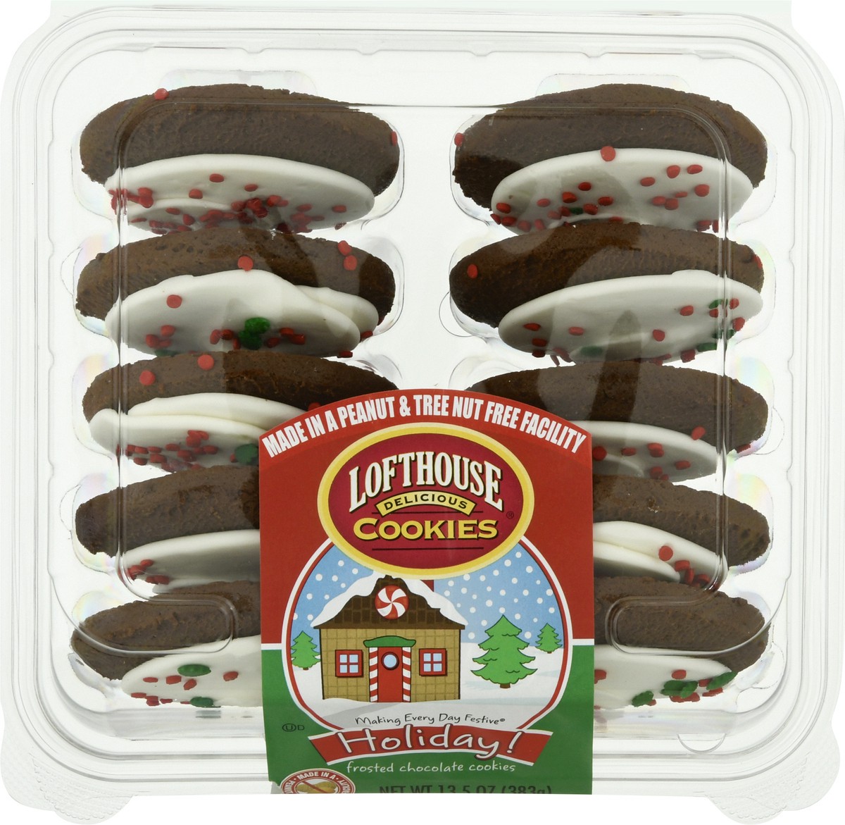 slide 3 of 10, Lofthouse White Iced Holiday Choc Cookies, 13.5 oz