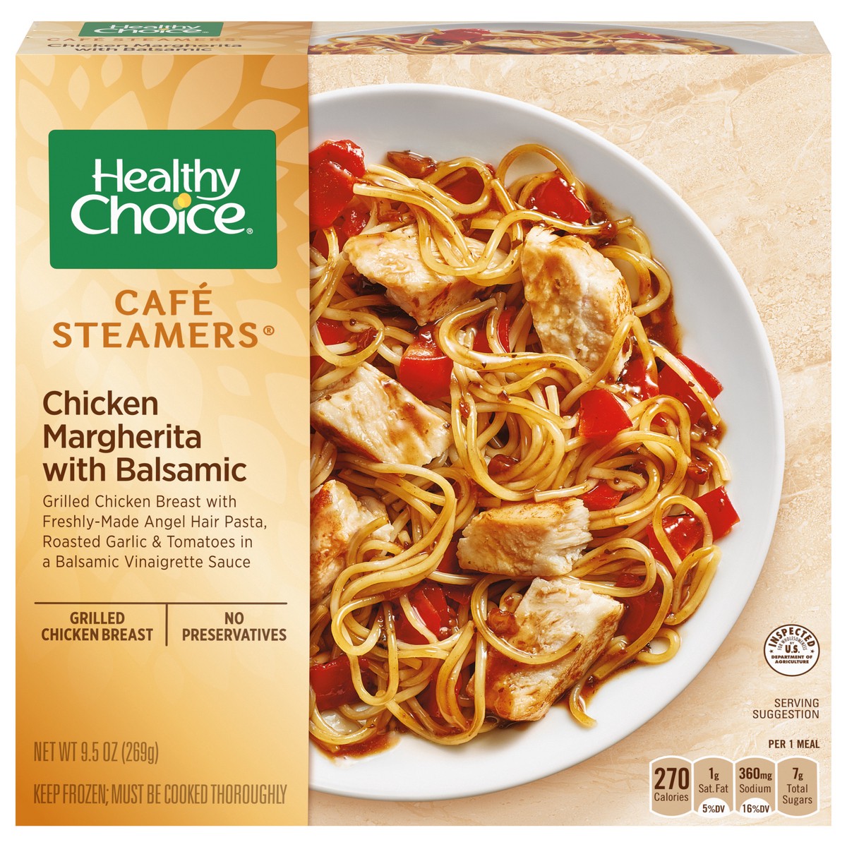 slide 1 of 5, Healthy Choice Cafe Steamers Chicken Margherita with Balsamic 9.5 oz, 9.5 oz