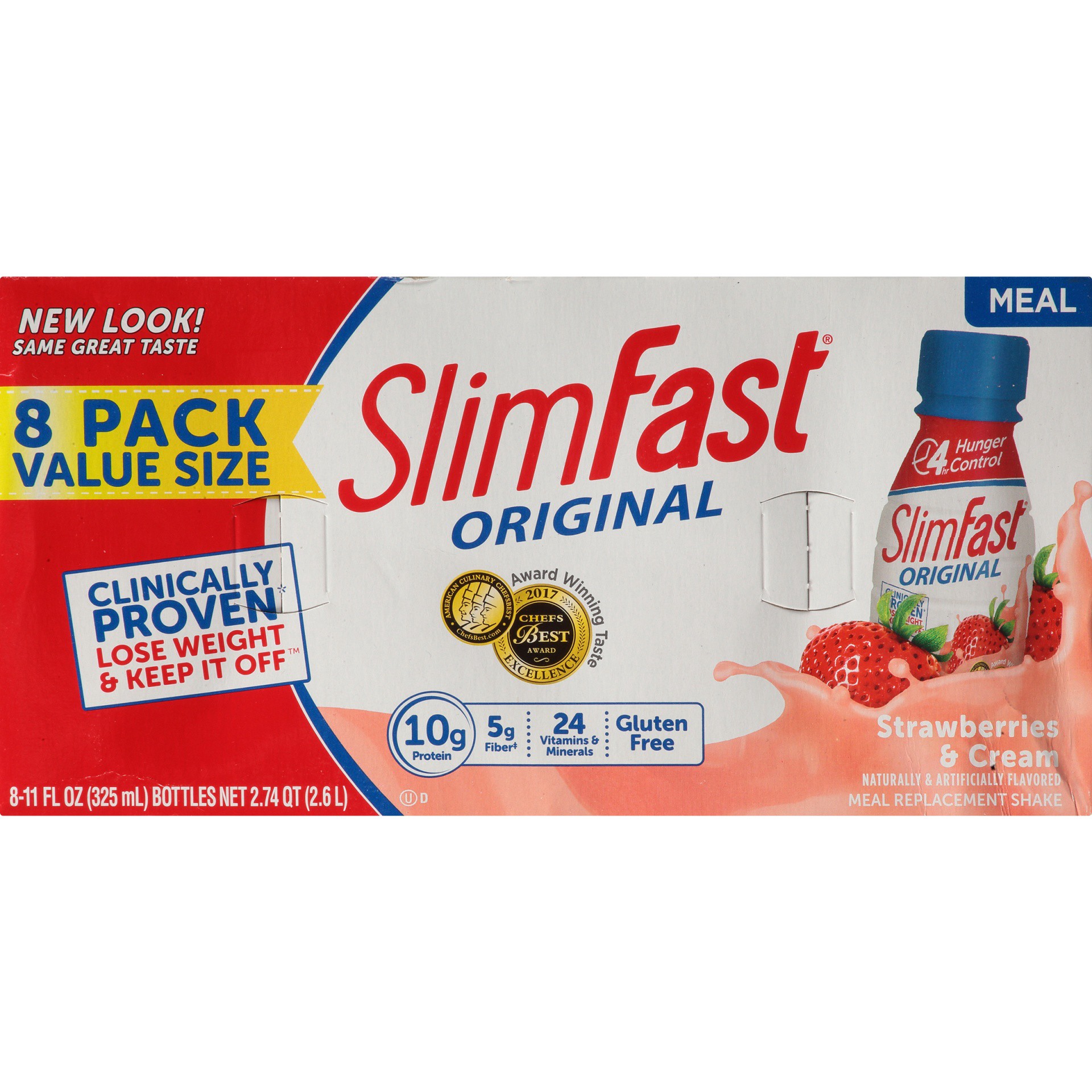 slide 8 of 9, Slimfast Strawberries & Cream Protein Shake Bottles - 8 ct; 11 oz, 8 ct; 11 oz