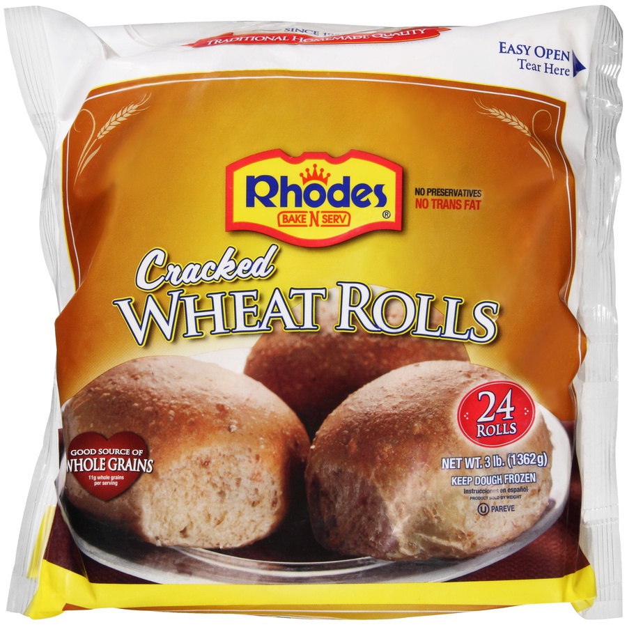 slide 1 of 6, Rhodes Bake-n-Serv Frozen Cracked Wheat Rolls Dough, 48 oz