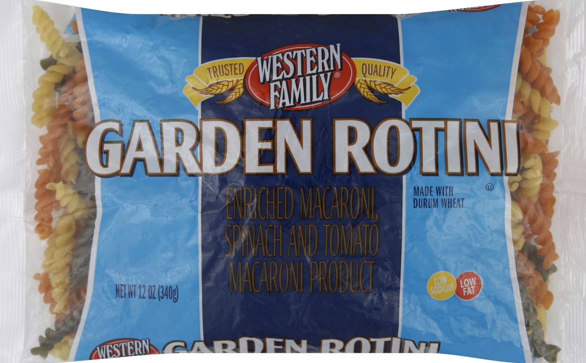 slide 5 of 5, Western Family Garden Rotini Pasta, 12 oz