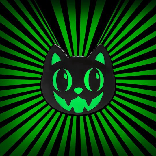 slide 1 of 3, 8" Radiant Shadows Black Cat Green Light By Ashland, 8 in