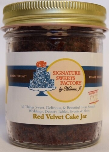 slide 1 of 1, Signature Sweets Factory Red Velvet Cake Jar, 8 oz