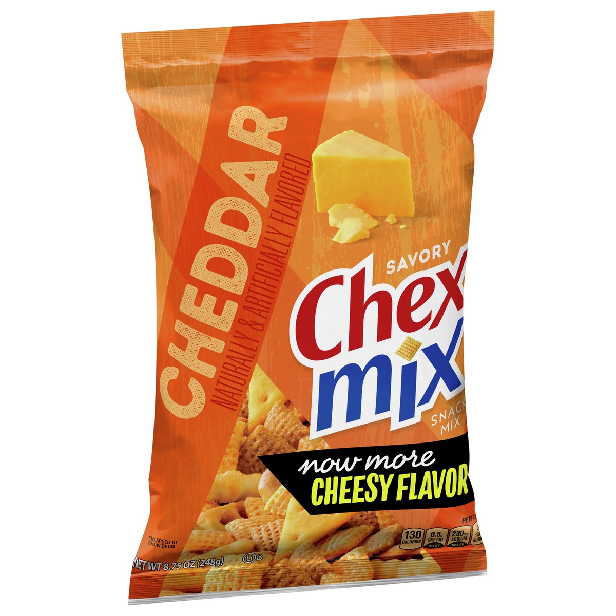 slide 8 of 9, Chex Mix Snack Mix, Cheddar, Savory Snack Bag, 8.75 oz, 8.75 oz