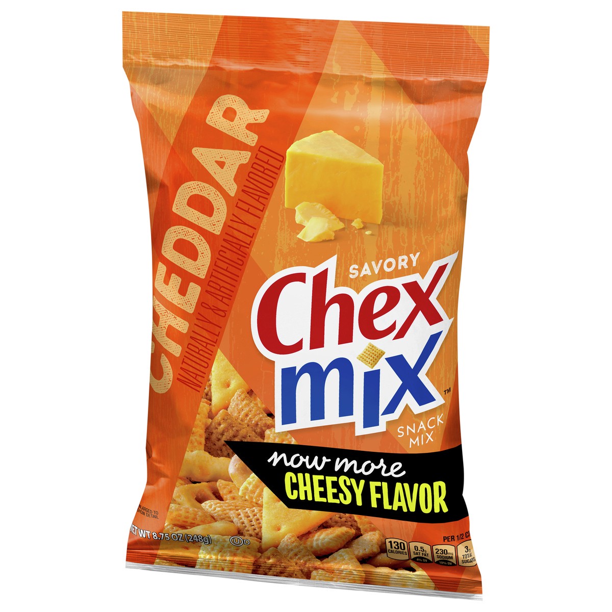 slide 2 of 9, Chex Mix Snack Mix, Cheddar, Savory Snack Bag, 8.75 oz, 8.75 oz