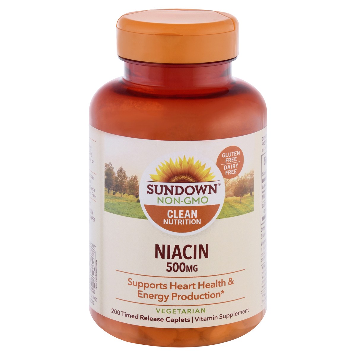 slide 1 of 11, Sundown Clean Nutrition 500 mg Timed Release Caplets Niacin 200 ea, 200 ct