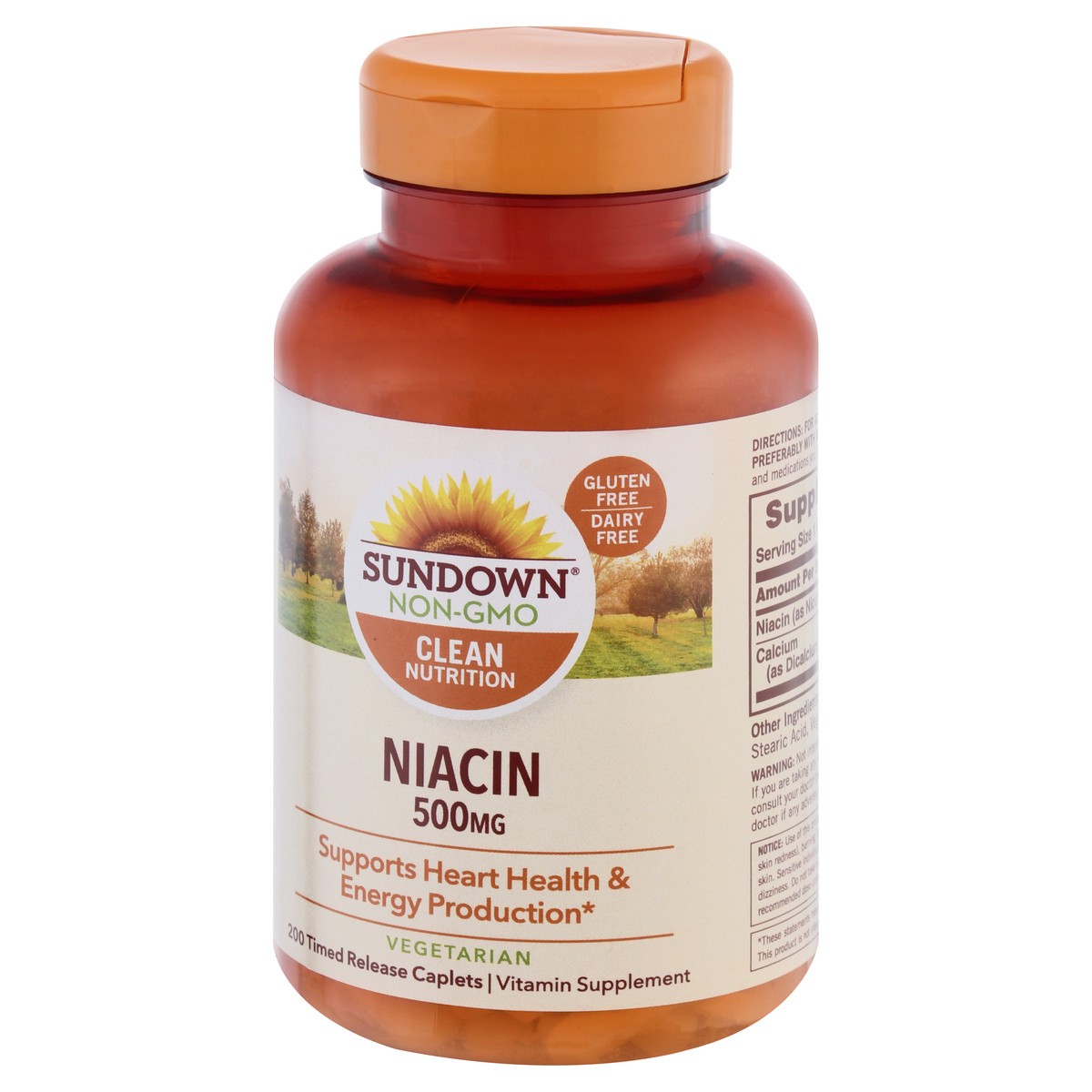 slide 9 of 11, Sundown Clean Nutrition 500 mg Timed Release Caplets Niacin 200 ea, 200 ct