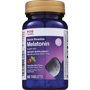 slide 1 of 1, CVS Health Quick Dissolve Melatonin Tablets, 60 ct; 10 mg