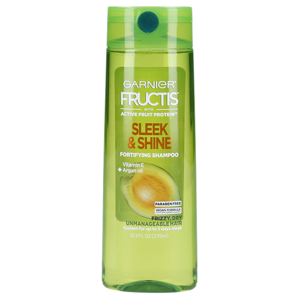 slide 1 of 1, Garnier Fructis Sleek & Shine Shampoo for Frizzy, Dry, Unmanageable Hair, 12.5 fl oz