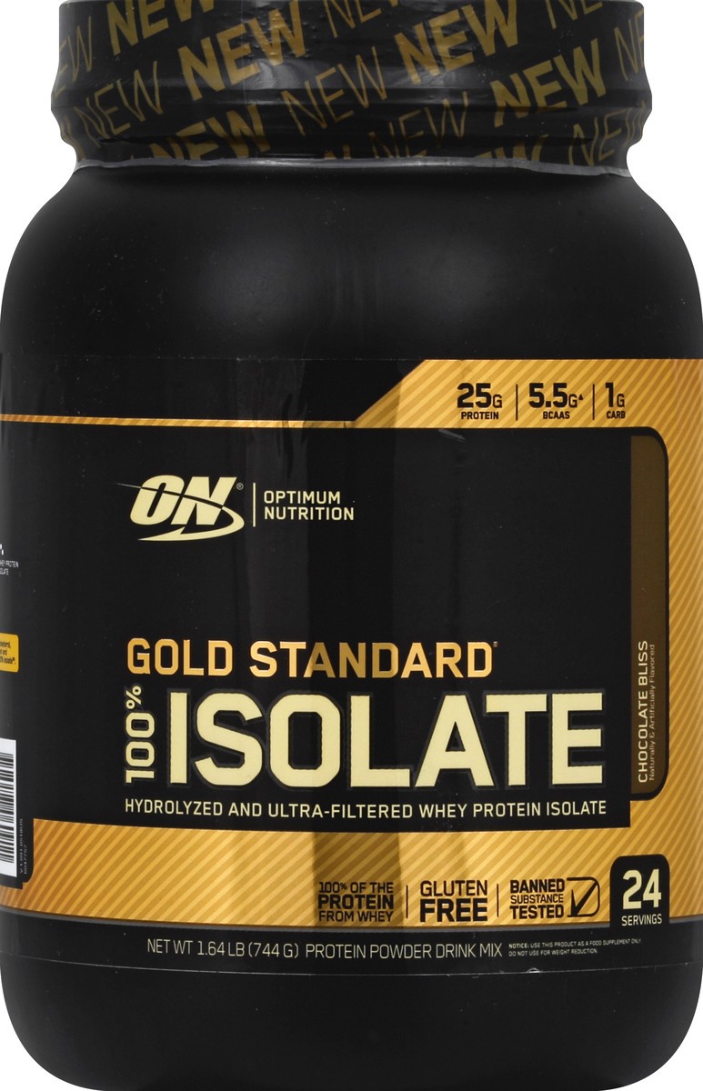 slide 2 of 2, Optimum Nutrition Gold Standard 100% Isolate - Chocolate Bliss, 1 ct