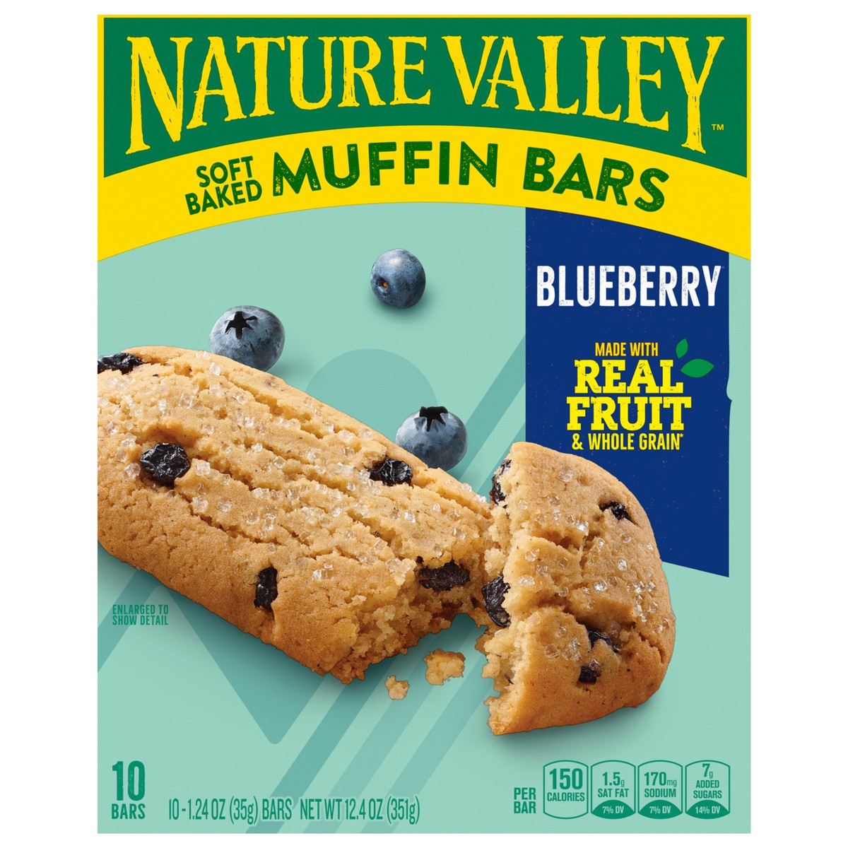 slide 1 of 19, Nature Valley Soft-Baked Muffin Bars, Blueberry, Snack Bars, 10 Bars, 12.4 OZ, 10 ct