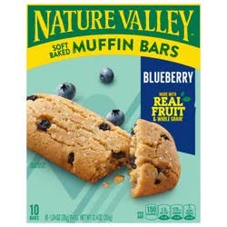 Nature Valley Soft-Baked Muffin Bars, Blueberry, Snack Bars, 10 Bars, 12.4 OZ