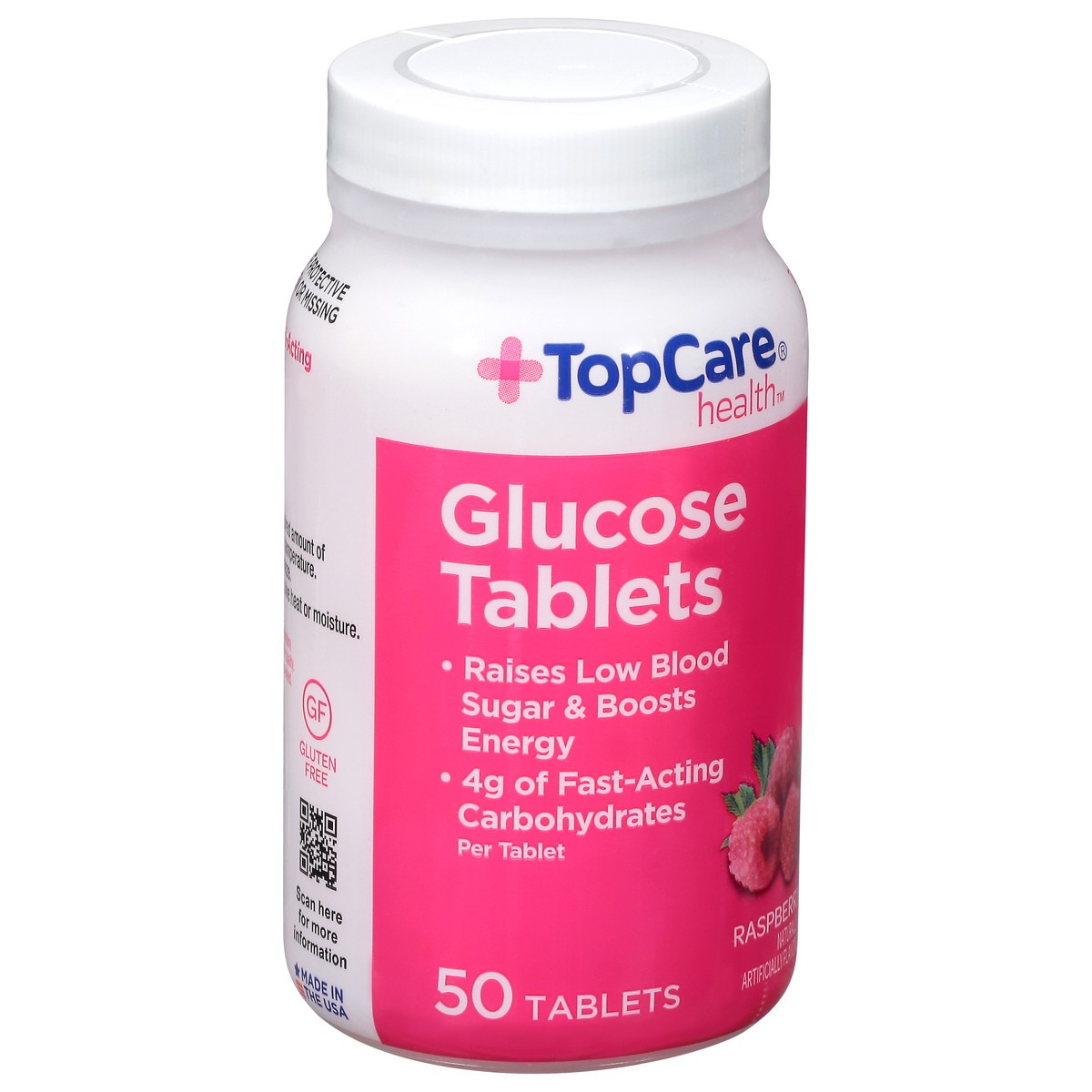 slide 8 of 9, Topcare Glucose Tabs Raspberry, 50 ct