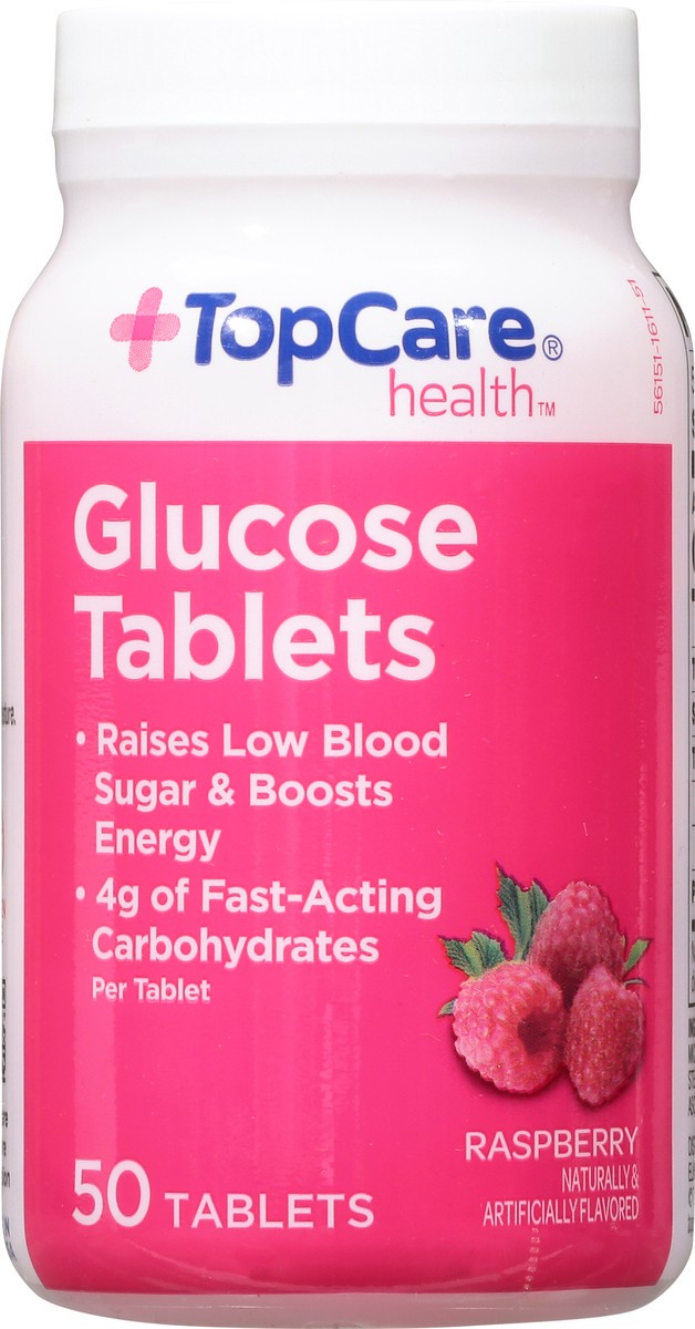 slide 9 of 9, Topcare Glucose Tabs Raspberry, 50 ct