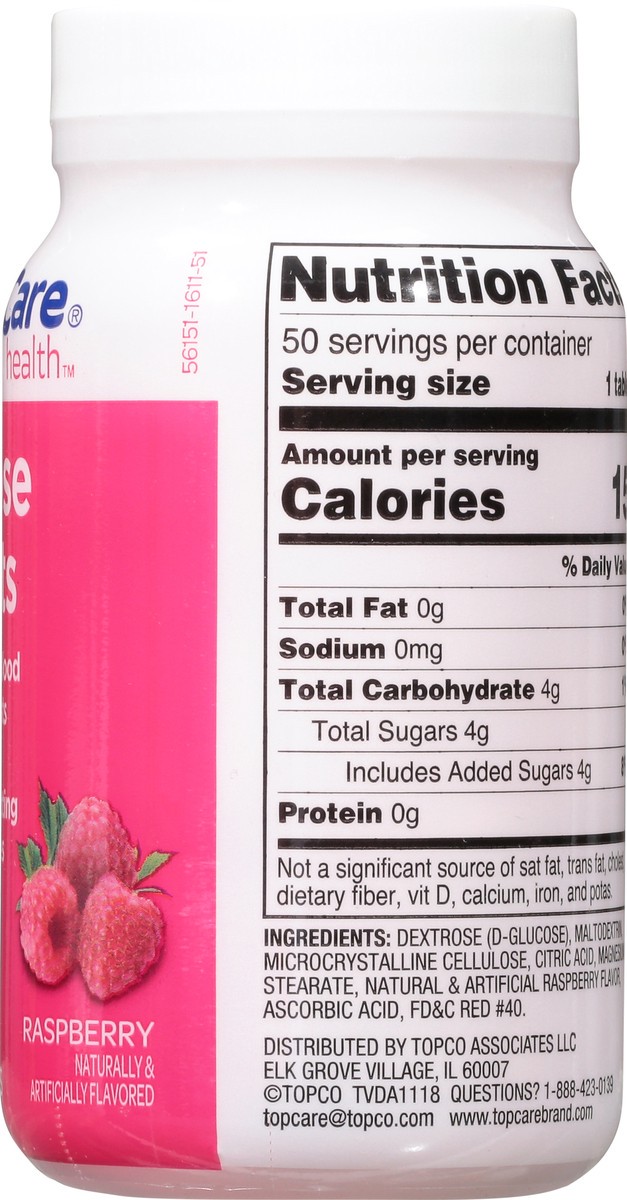 slide 7 of 9, Topcare Glucose Tabs Raspberry, 50 ct