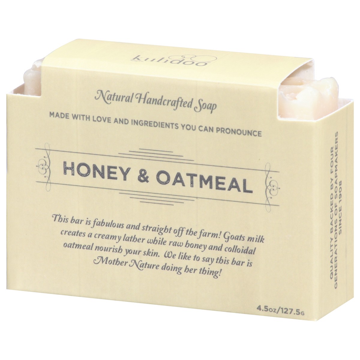 slide 8 of 9, Kuhdoo Natural Handcrafted Honey & Oatmeal Soap 4.5 oz, 4.5 oz