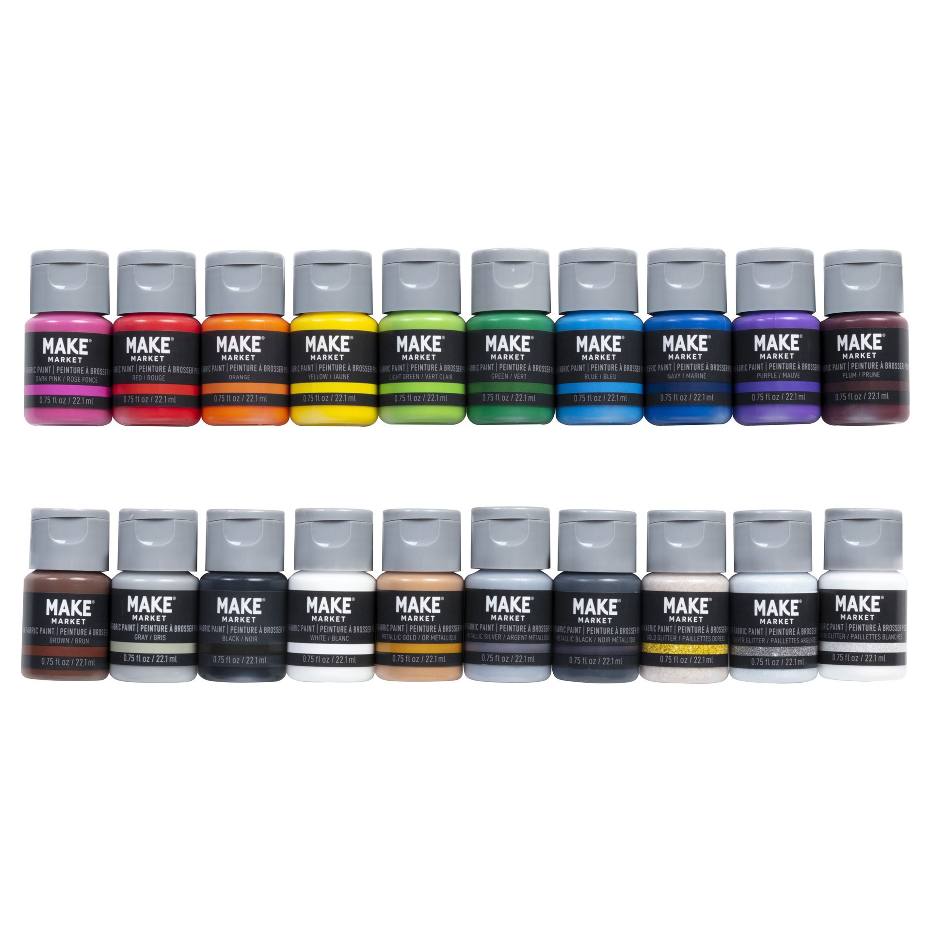 slide 3 of 4, Primary Brush-On Fabric Paint Set By Make Market, 0.75 fl oz