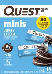 Quest Protein Bar, Cookies & Cream, Minis